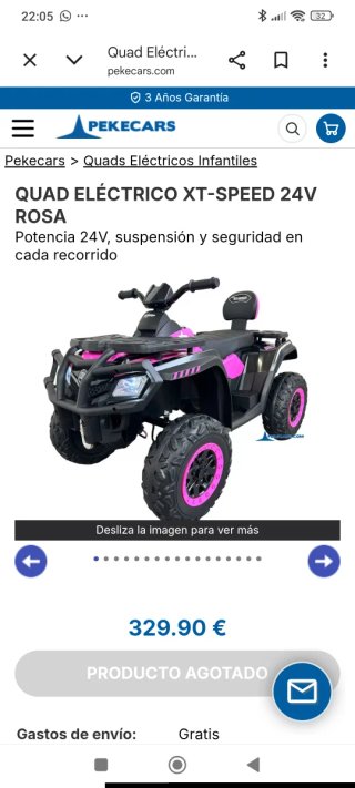 Quad Eléctrico 24V Niña Rosa