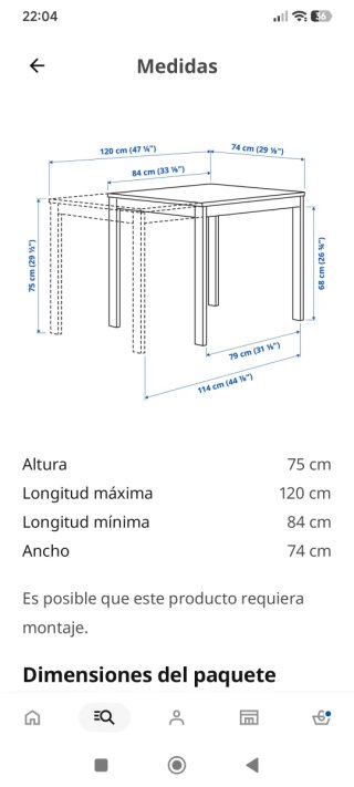 Mesa de comedor extensible blanca
