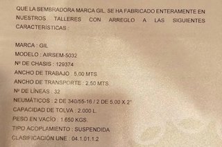 Sembradora Gil 5 metros