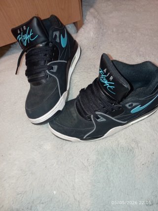 Zapatillas Nike Air Flight Negras y Turquesa