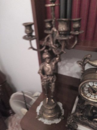 Conjunto Bronce Reloj y Candelabros