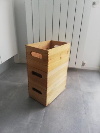 Cajas de madera con asas (3 unidades)