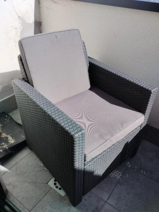 Muebles de jardín ratán gris