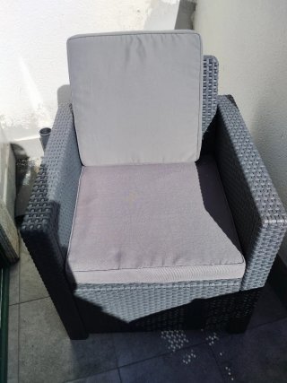 Muebles de jardín ratán gris