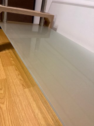 Mesa de centro cristal y madera