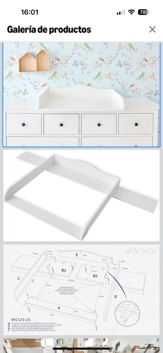Adaptador cambiador bebé comoda hemnes