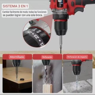 Taladro Atornillador Inalámbrico (2 Baterías)