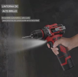 Taladro Atornillador Inalámbrico (2 Baterías)