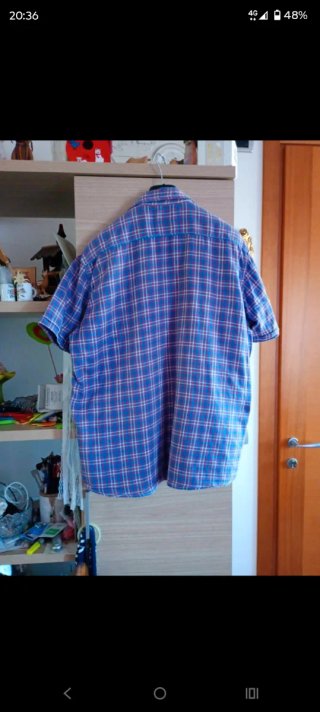 Camicia uomo a quadri blu e rossi