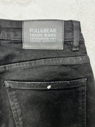 Pull&Bear Vaqueros Negros Rotos Talla S