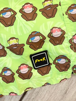 Costume da bagno F**k con stampa scimmia