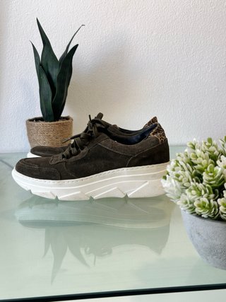 Zapatillas Cox Piel Verde Talla 38