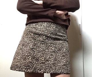 Minigonna animalier foderata Tg S