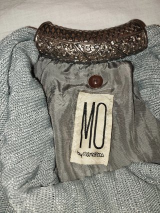 Bolso fiesta hilo plateado con adorno