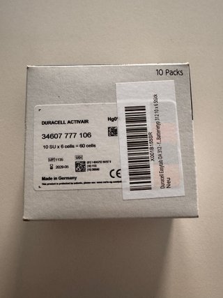 Pilas Audífono Duracell Activair 312 (Lote 120)