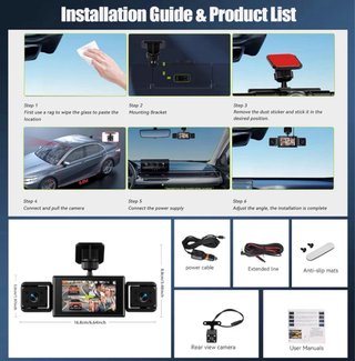 Dash Cam 4 Cámaras 360° + 64GB