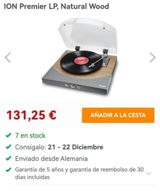 Tocadiscos ION Premier LP Stereo Nuevo