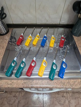 Lote 6 mecheros cocina colores