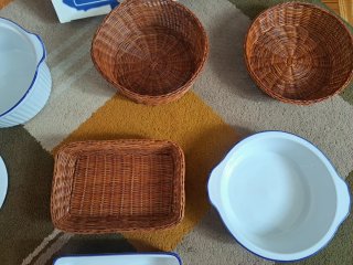 Set de Cocina Cerámica y Mimbre