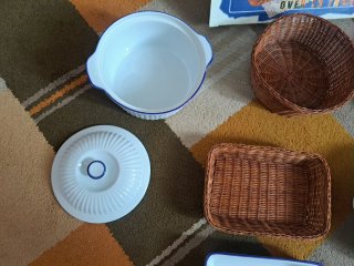 Set de Cocina Cerámica y Mimbre