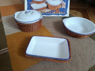 Set de Cocina Cerámica y Mimbre