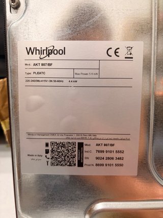 Placa vitrocerámica WHIRLPOOL