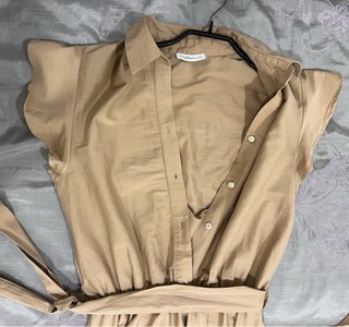 Vestido camisero Motivi beige talla M
