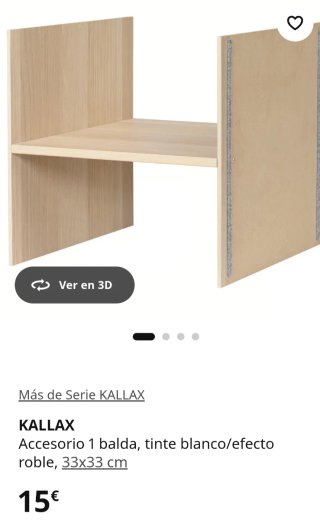 Estantería Kallax 2 divisiones efecto roble