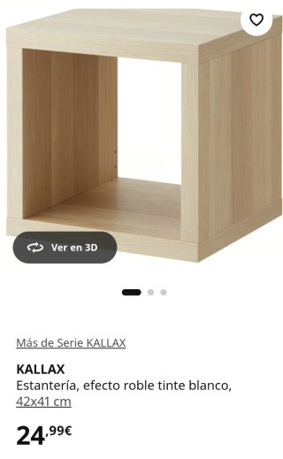 Estantería Kallax 2 divisiones efecto roble