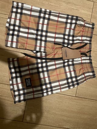 Calções Burberry Tartan Bege Multicolor