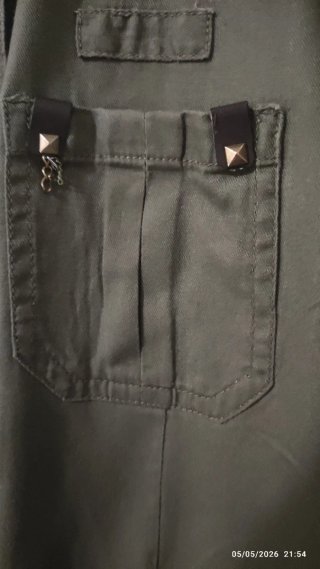 Camicia militare donna verde con borchie XL