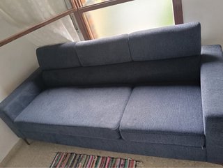Sofá 3 plazas azul/gris - Poco uso