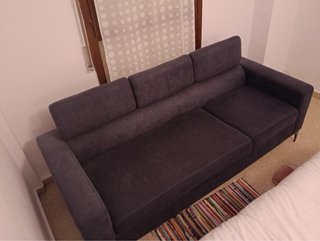 Sofá 3 plazas azul/gris - Poco uso