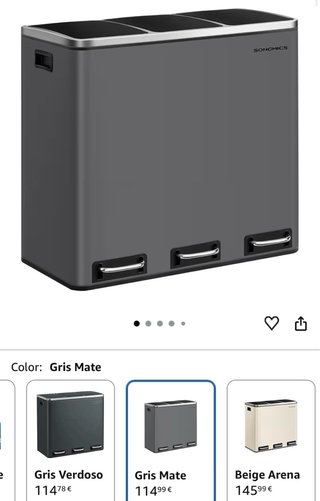 Cubo Basura Reciclaje Songmics 3 Compartimentos