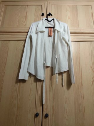 Chaqueta punto blanca abierta