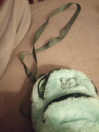 Bolso/Mochila Peluche Menta Oso