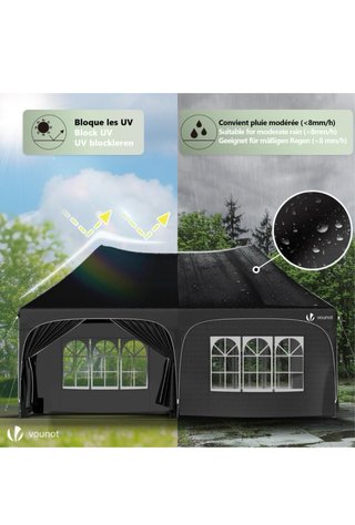 Carpa Plegable 3x6m Impermeable Negra