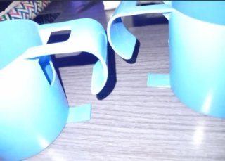 Soporte vaso piscina azul