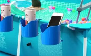 Soporte vaso piscina azul