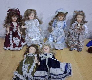6 Muñecas de Porcelana Antiguas