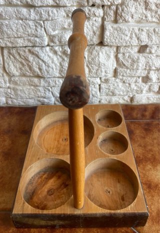 Vassoio porta bottiglie/bicchieri in legno