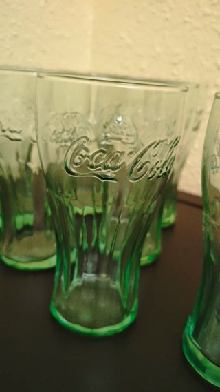 Juego 9 Vasos Coca-Cola Verdes