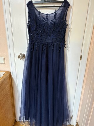 Vestido largo fiesta azul oscuro