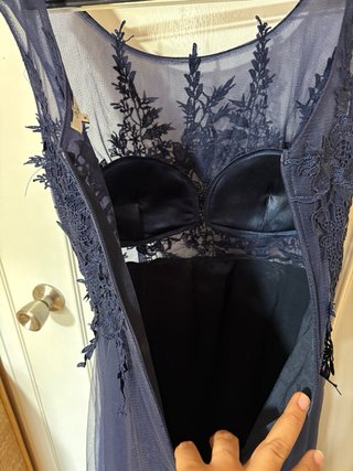 Vestido largo fiesta azul oscuro