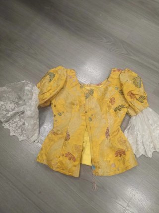 Vestido Fallera Amarillo Brocado