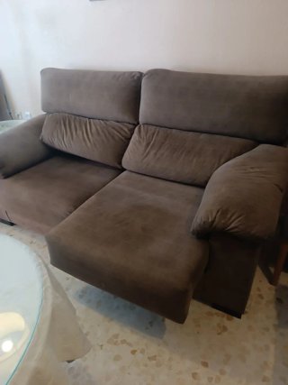 Sofá de tela gris oscuro 3 plazas