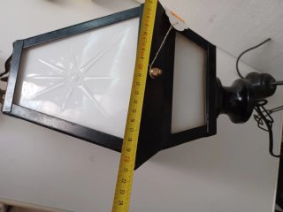 Lámpara de techo farola metal y cristal