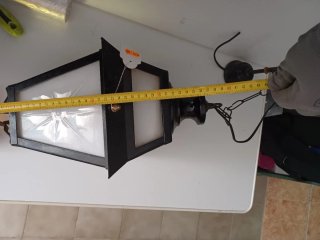 Lámpara de techo farola metal y cristal