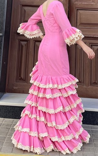 Traje de Flamenca Encaje Bolillos T.36-38