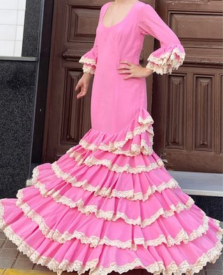 Traje de Flamenca Encaje Bolillos T.36-38